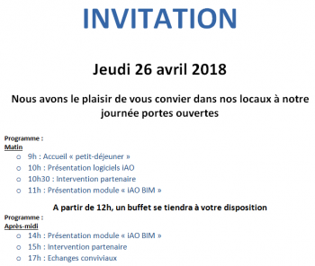 JOURNEE PORTES OUVERTES JEUDI 26 AVRIL 2018